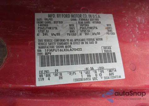 2003 Ford Expedition Xlt z USA, uszkodzony, nr VIN 1FMPU16LX3LA70422